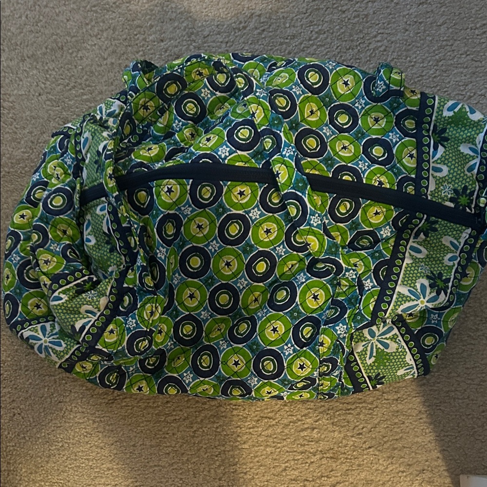 Vibrant Green and Blue Patterned Bag